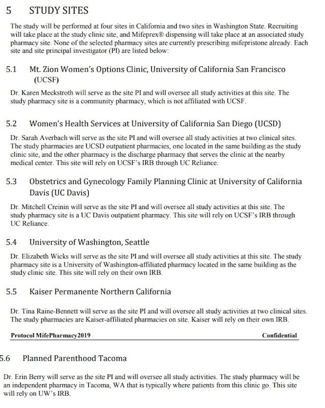 Pharmacy abortion pill study sites per Daniel Grossman protocol NCT03320057 Image: Pharmacy abortion pill study sites per Daniel Grossman protocol NCT03320057