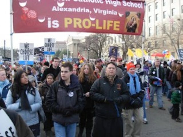 Tommy, with his high school at the March for Life. 20339_1338826751922_6481300_n
