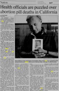 Image: 2005 abortion pill deaths (Image: The Times-Reporter)