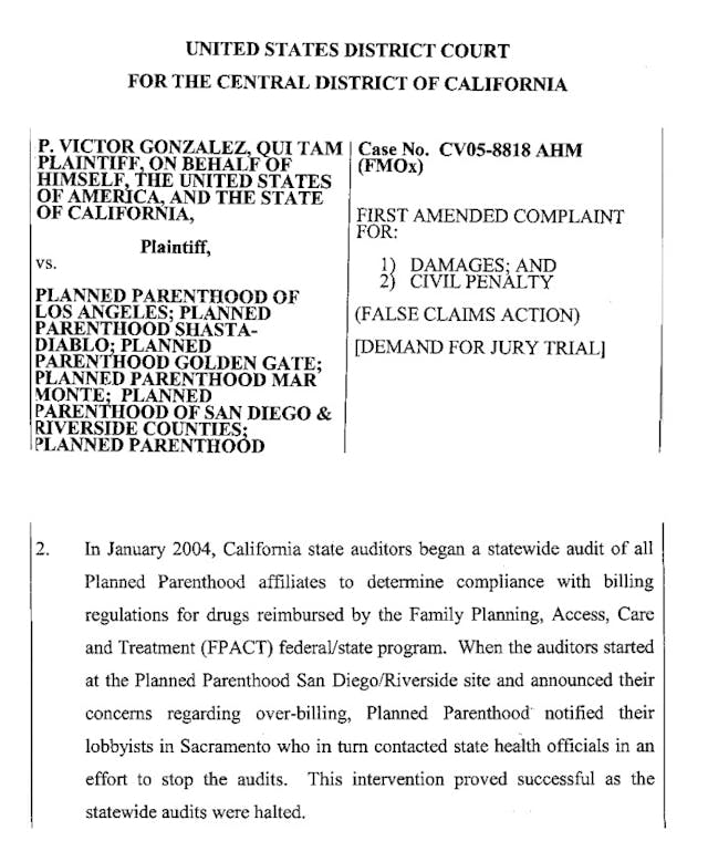 Victor Gonzalez’s complaint Former Planned Parenthood staffers explain how Medicaid fraud is being committed image
