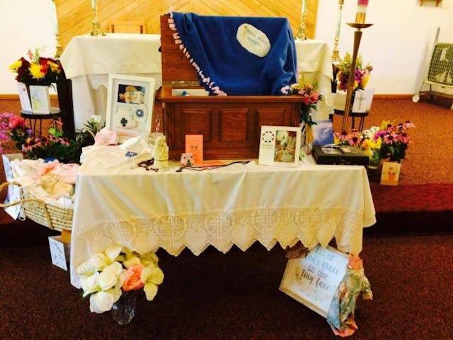 Miriam’s funeral (Photo courtesy of the Mahner family) Baby Miriam’s story is showing the world that even short lives are worth living image