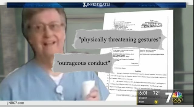 Robert Santella surrenders medical license (image credit: NBC San Diego) Abortionist who threatened pro-lifer with scissors loses medical license image