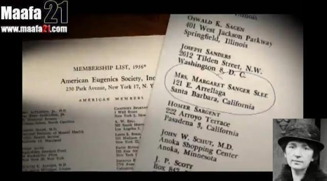 Planned Parenthood founder Margaret Sanger a member of the American Eugenics Society (image credit Maafa21)