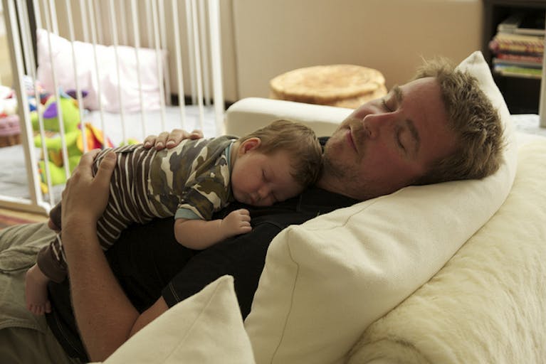 Dad, father, man, baby, hold