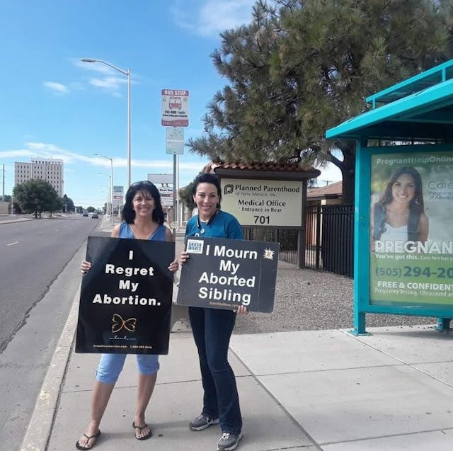 Christina Garza and her mother outside of Planned Parenthood. Photo courtesy of Christina Garza.