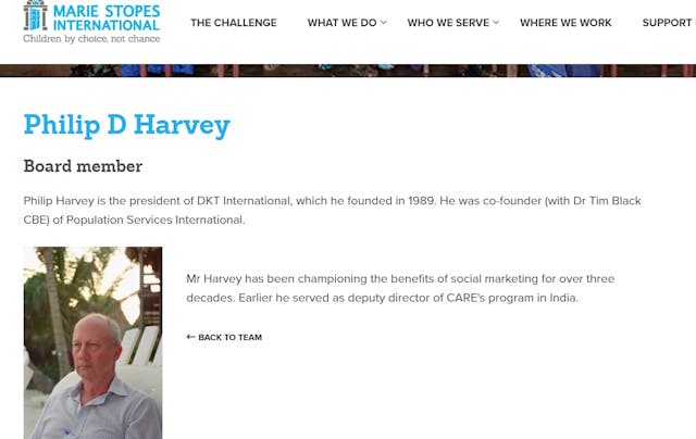 Image: Philip D Harvey Marie Stopes International board member abortion chain