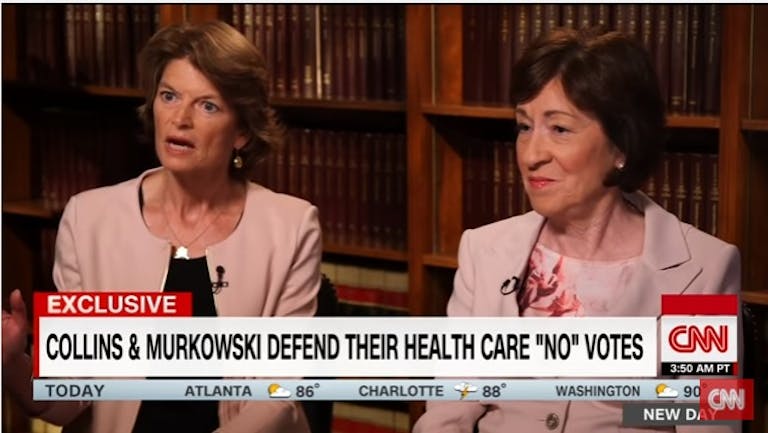 Senators Susan Collins Lisa Murkowski vote against ObamaCare repeal