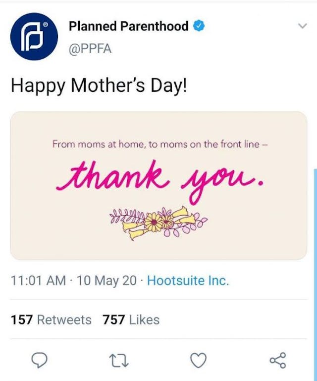 Planned Parenthood Mother’s Day tweet abortion