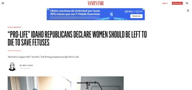 Vanity Fair’s abortion headline spreads anger and fear-inducing misinformation image