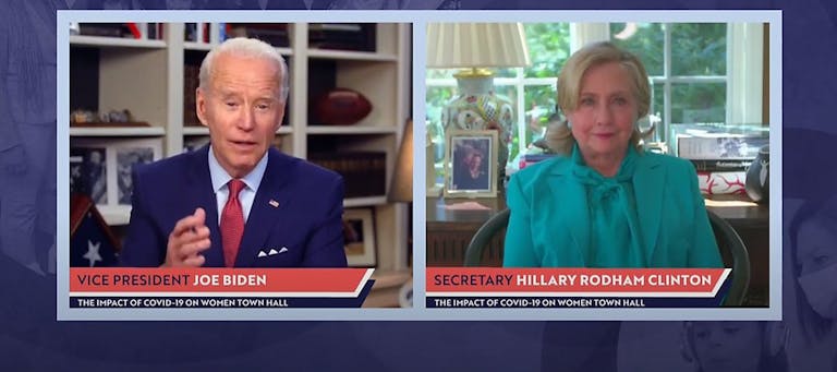Hillary Clinton Joins Presidential Candidate Joe Biden’s Livestreamed Town Hall