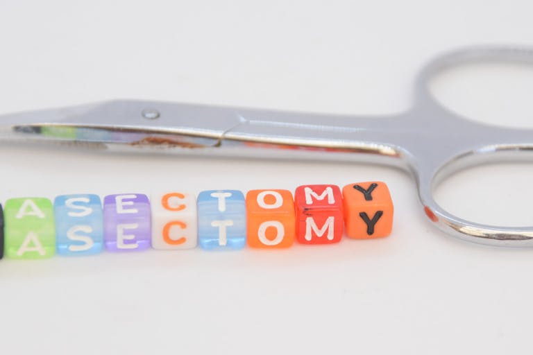 Word VASECTOMY made of letter cubes