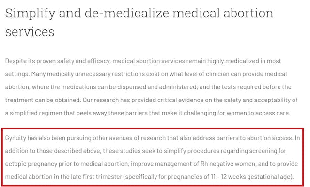 Gynuity plan to demedicalize abortion by expanding to 11 or 12 weeks Image: Gynuity plan to demedicalize abortion by expanding to 11 or 12 weeks