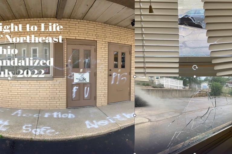 Right to Life of Northeast Ohio vandalized July 6 2022 Image: Right to Life of Northeast Ohio vandalized July 6 2022