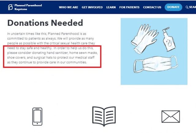 Planned Parenthood asks for PPE during COVID19 Image: Planned Parenthood asks for PPE during COVID19 1
