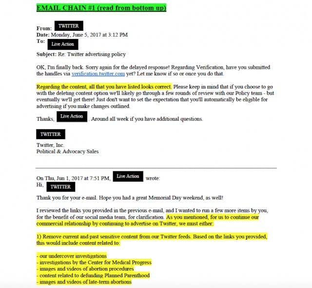 Live Action releases e-mails showing Twitter asking pro-life group to delete tweets it considers ‘offensive’ image