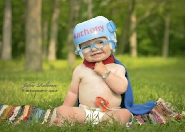 Anthony in his cape. Anthony in his cape.