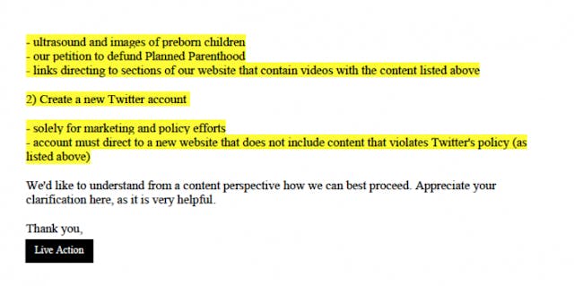 Live Action releases e-mails showing Twitter asking pro-life group to delete tweets it considers ‘offensive’ image