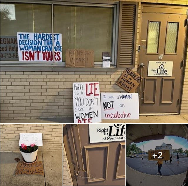 Right to Life of Northeast Ohio targeted June 24 2022 (Images: RTLNEO Facebook) Image: Right to Life of Northeast Ohio targeted June 24 2022 (Image: RTLNEO Facebook)