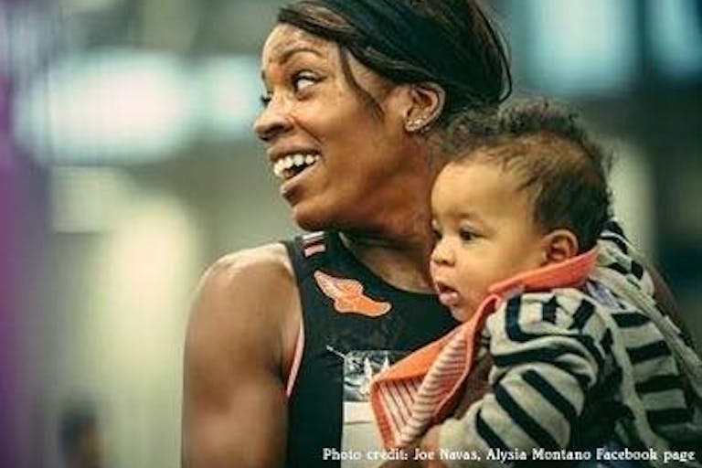 Alysia Montano with her baby