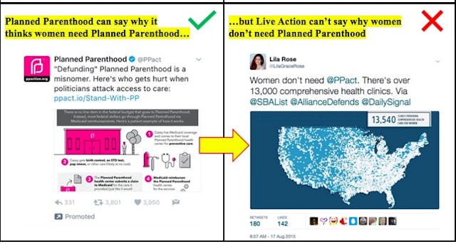 Twitter and Live Action pro-life messages Example 2