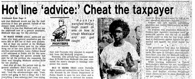 Image: Abortion Profiteers Chicago Sun Times part eight cheat the taxpayer to fund abortion