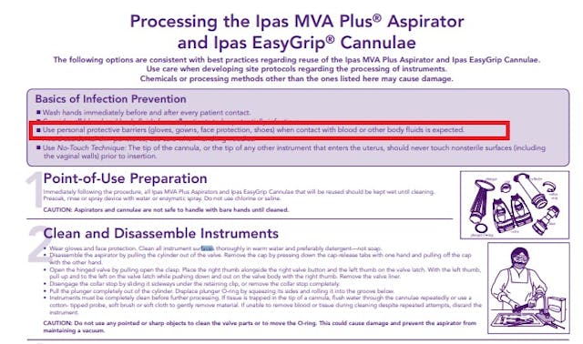IPAS suggests using PPE for MVA abortion Image: IPAS suggests using PPE for MVA abortion