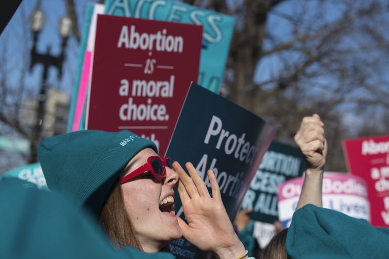 Advocates Rally In Washington As Arguments In Supreme Court Abortion Case June Medical Services V. Russo Are Heard
