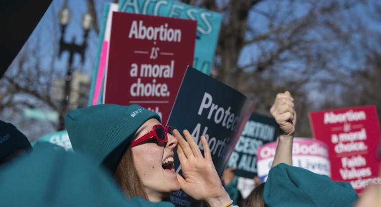 Advocates Rally In Washington As Arguments In Supreme Court Abortion Case June Medical Services V. Russo Are Heard