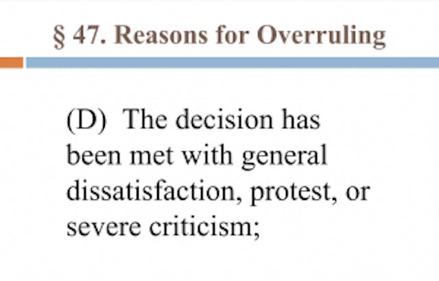 Reasons for Overruling