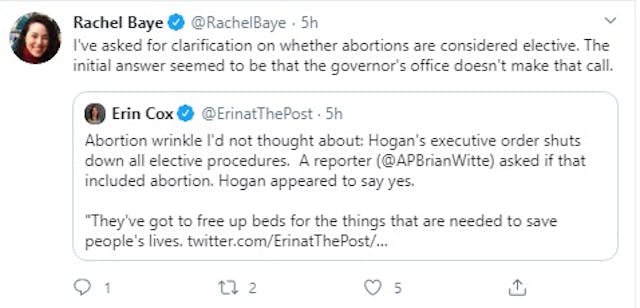MD abortion remains open amidst COVID19 (Image: Twitter) Image: MD abortion remains open amidst COVID19 (Image: Twitter)