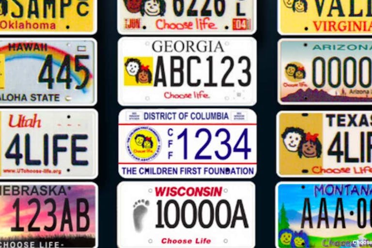 choose life license plates