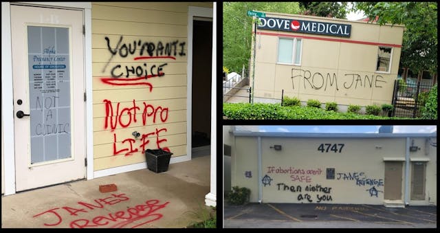 Jane’s Revenge pro-abortion vandalism on pro-life pregnancy center Jane's Revenge pro-abortion vandalism on pro-life pregnancy center