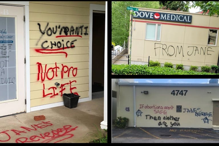 Jane’s Revenge pro-abortion vandalism on pro-life pregnancy center Jane's Revenge pro-abortion vandalism on pro-life pregnancy center