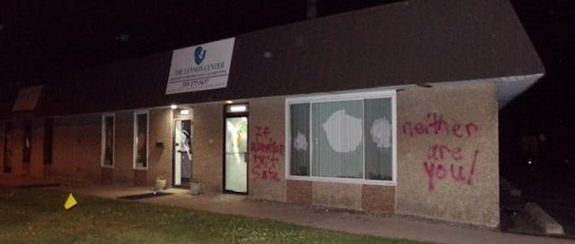 Lennon Center near Detroit pro-life Pregnancy Center vandalized by abortion extremists June 19 (Image: Abolition Media Blog) Image: Lennon Center near Detroit pro-life Pregnancy Center vandalized by abortion extremists June 19 (Image: Abolition Media Blog)