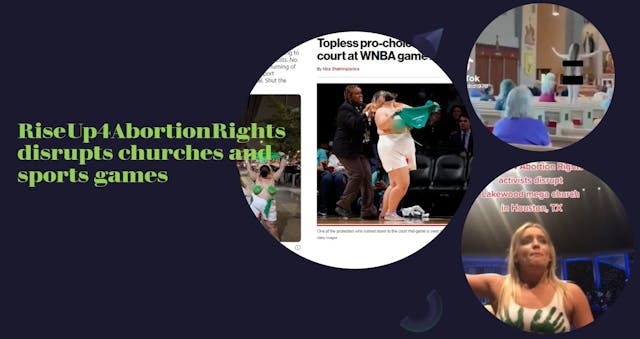 Image: RiseUp4AbortionRights disrupts churches and sports games