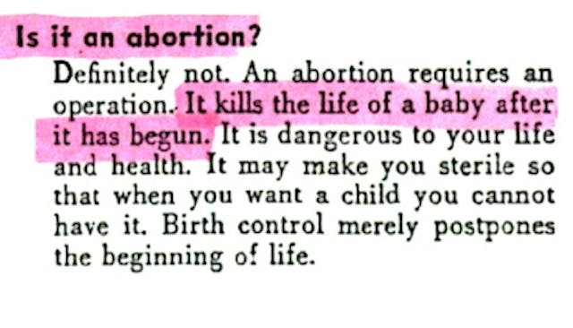 Planned Parenthood pamphlet from 1952 admits: Abortion ‘kills the life of a baby’ image