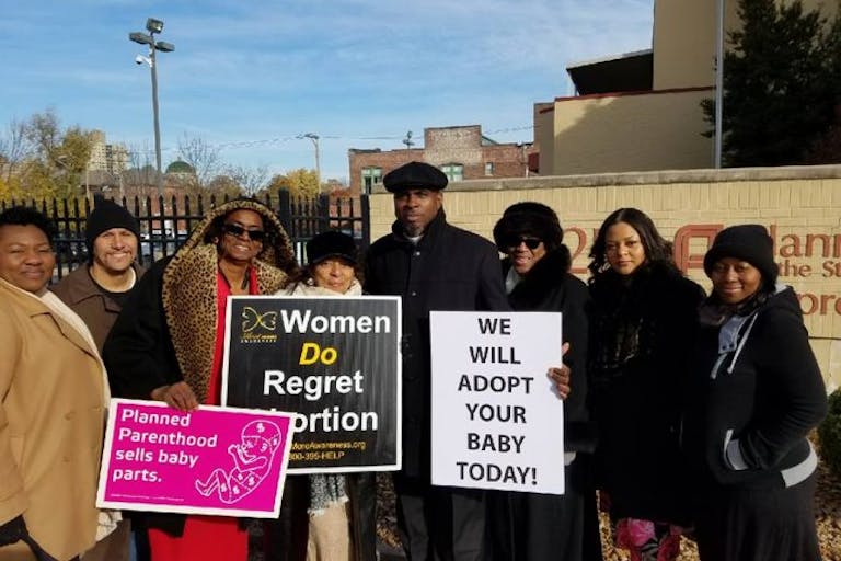 COGIC Black Pastors and Bishops pray outside Planned Parenthood Black pro-life woman inspired by abolitionist Harriet Tubman to rescue babies from abortion image