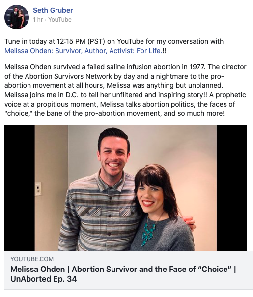 Facebook removes interview with abortion survivor, labels as ‘spam’  and ‘misleading others’ image