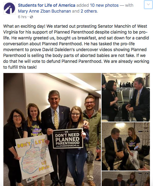 Senator Manchin wants pro-lifers to ‘prove’ Planned Parenthood videos aren’t fake. Here’s why we don’t have to. image