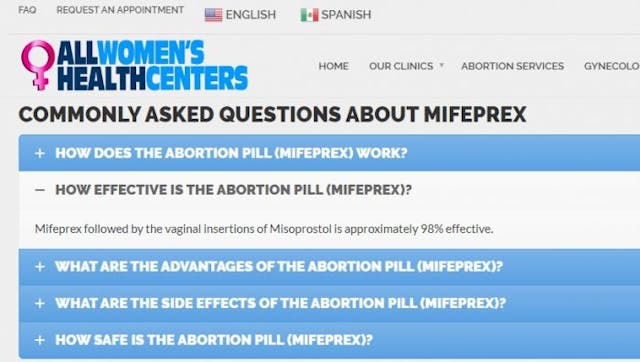 All Womens Health Centers on abortion pill and failure rate Image: All Womens Health Centers on abortion pill and failure rate