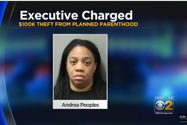 Image: Planned Parenthood executive arrested for theft Andrea Peoples (Image: Chicago CBS)