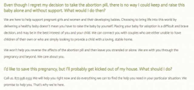 From the FAQs on AbortionPillReversal.com