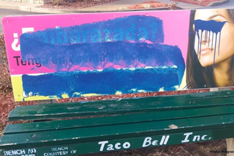 vandalized pro-life ads