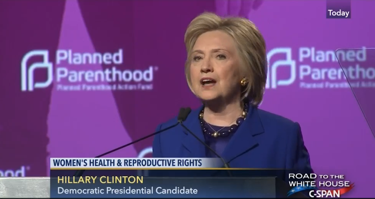 Hillary Clinton thanks Planned Parenthood June 2016