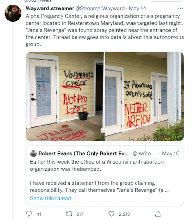 Pro-abortion violence escalates against pro-lifers at churches, pregnancy centers, and more image