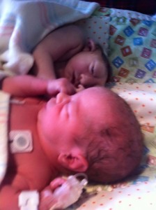 Christopher and Eli shortly after birth.