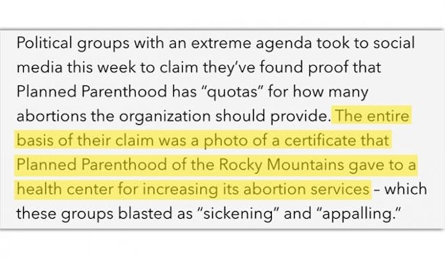 Planned Parenthood’s abortion quota certificate proven authentic – by Planned Parenthood image