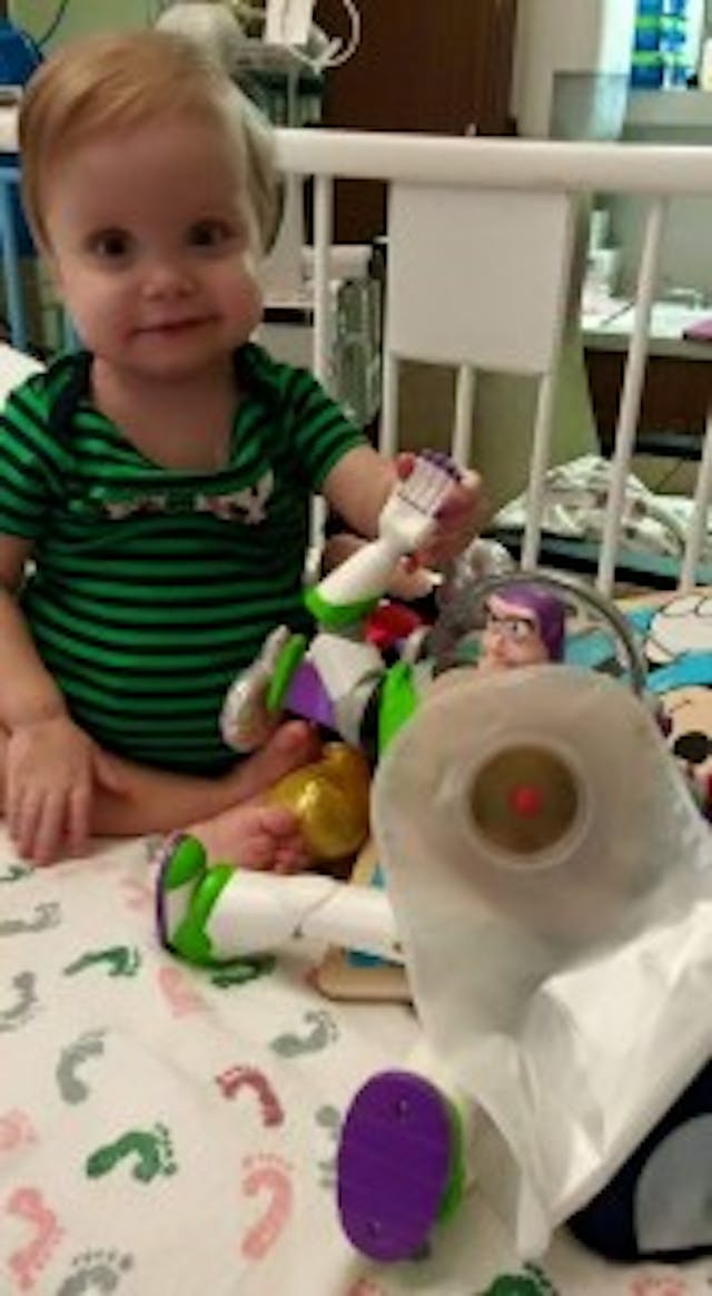 Easton after his transplant. Easton after his transplant.