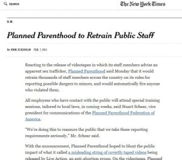 Has the media been caught in Planned Parenthood’s web of lies? (Part one) image