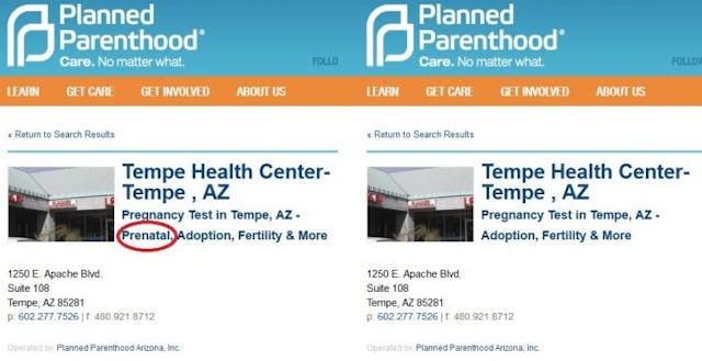 Planned Parenthood purges prenatal care from websites after Live Action investigation image